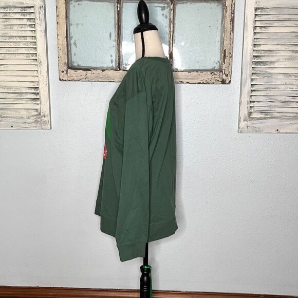 Mighty Fine Womens Sweatshirt Cherry Crewneck Hunter Green Size 1X NWT - Picture 4 of 9